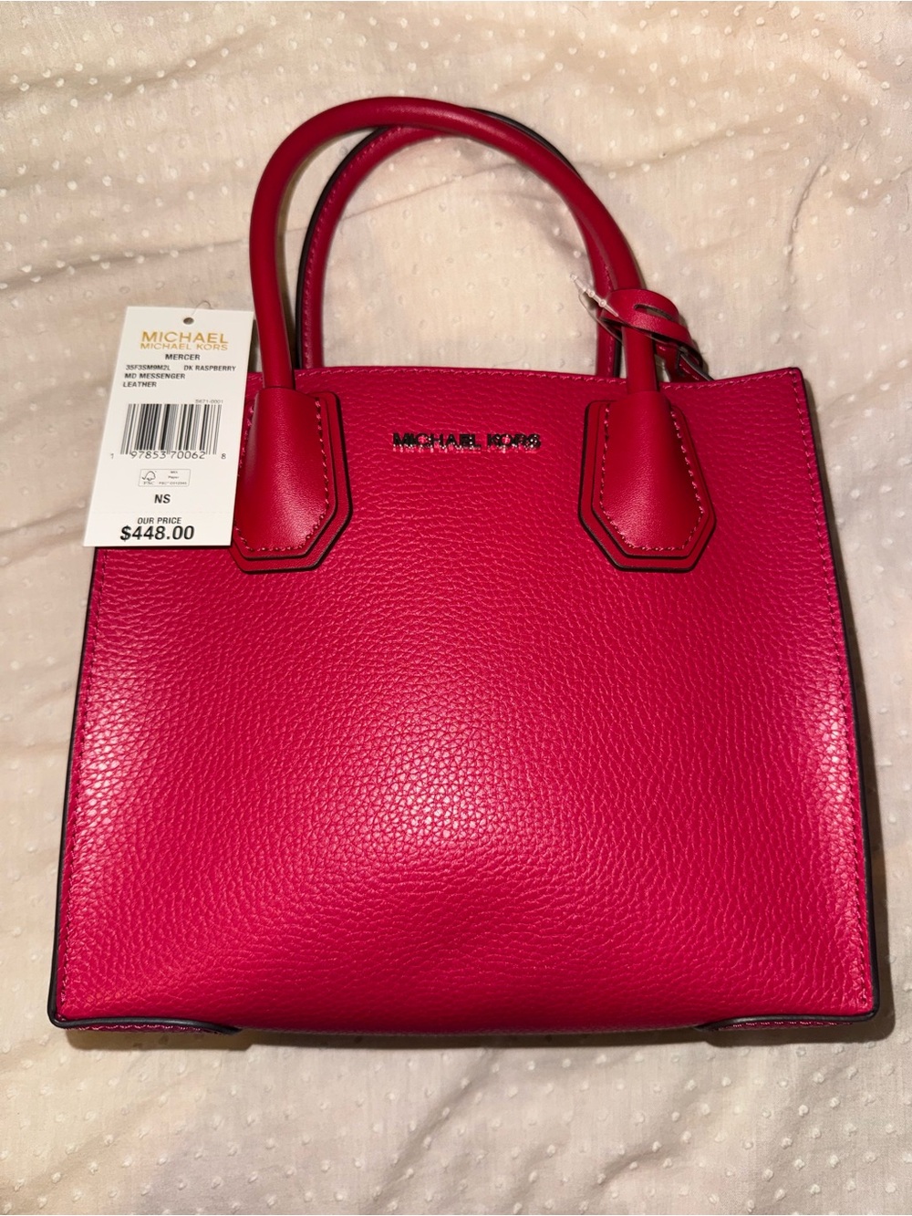 Michael Kors Raspberry Pebbled Leather Satchel